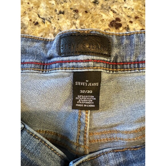 Steves Jeans Men's Light Blue Denim Jeans 32x30 Stretch fit Straight Pants - Picture 2 of 7